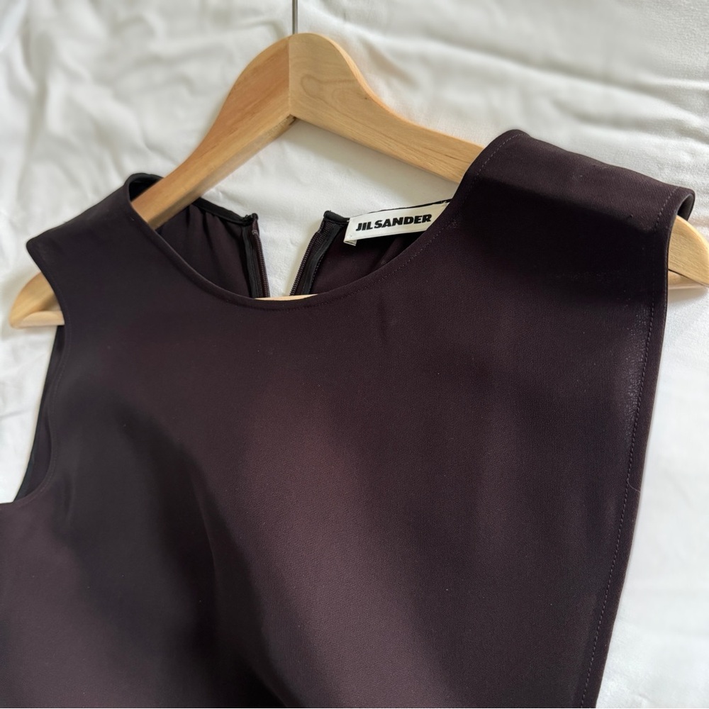 Jil Sander Brown Open Side Midi Dress View 2